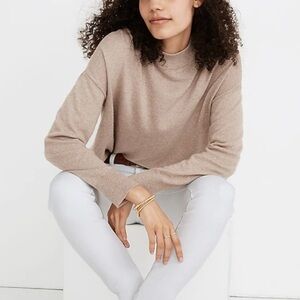 Madewell Ashbury Mockneck Sweater Heather Hazelwood